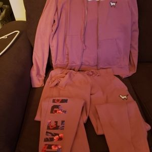 Sweatpants and matching zip up hoodie